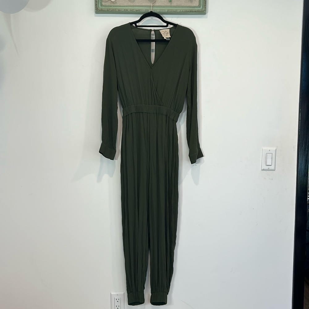 Chaser Colette Forest Green Night Jumpsuit flight romper Womens size XS NWOT